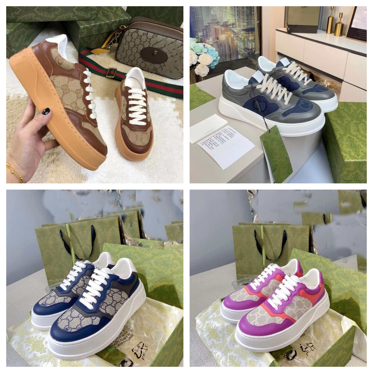 Designer shoes dcci screener Sneaker Chunky G Platform Sneakers Sports Shoes Calfskin Low-cut Leather high Quality Women Men Trainers ShoesSize 35-45