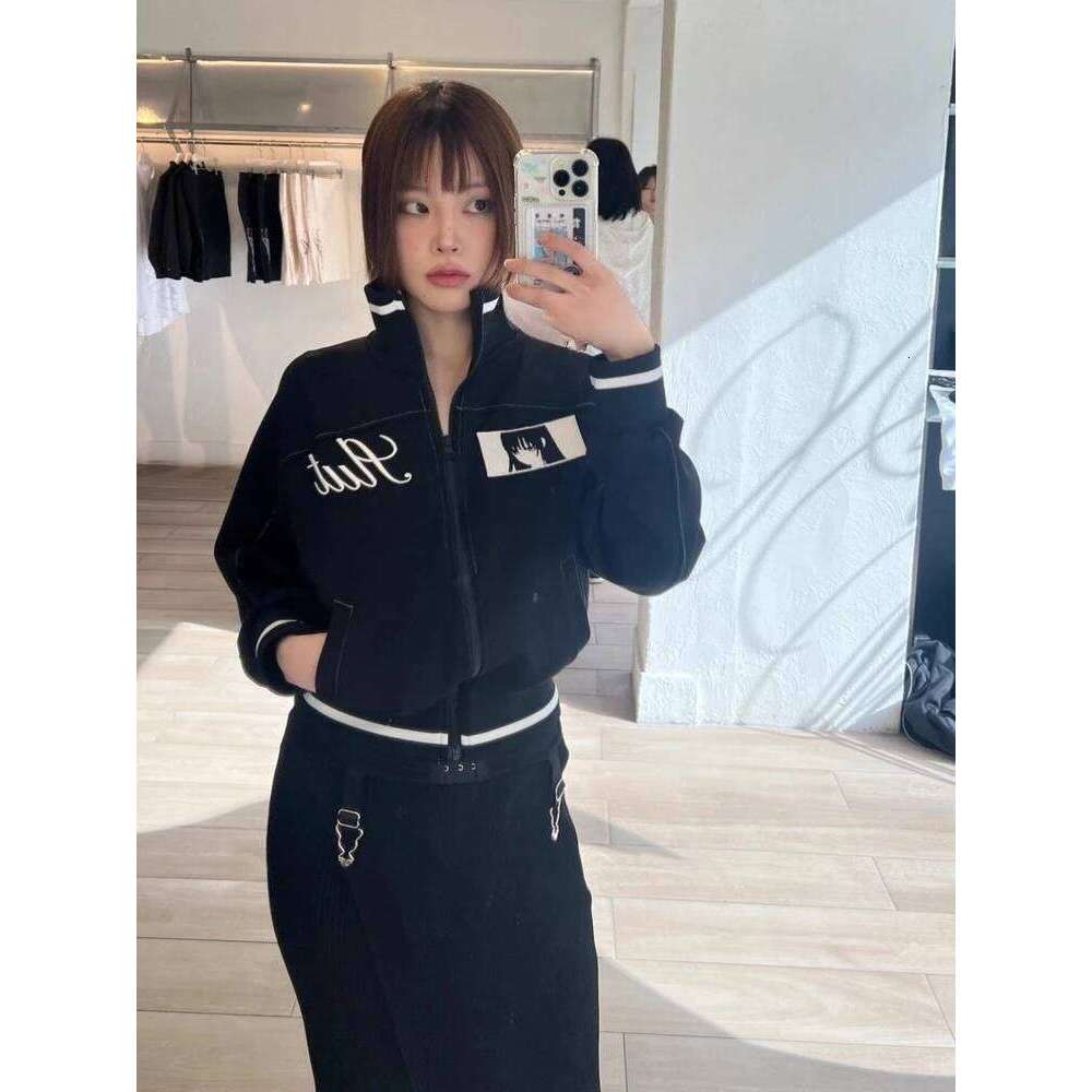 Printed Striped Loose Women S Short Jacket Autumn New Black Cardigan Coat Women Y K Fashion Vintage Street Tops Luxury