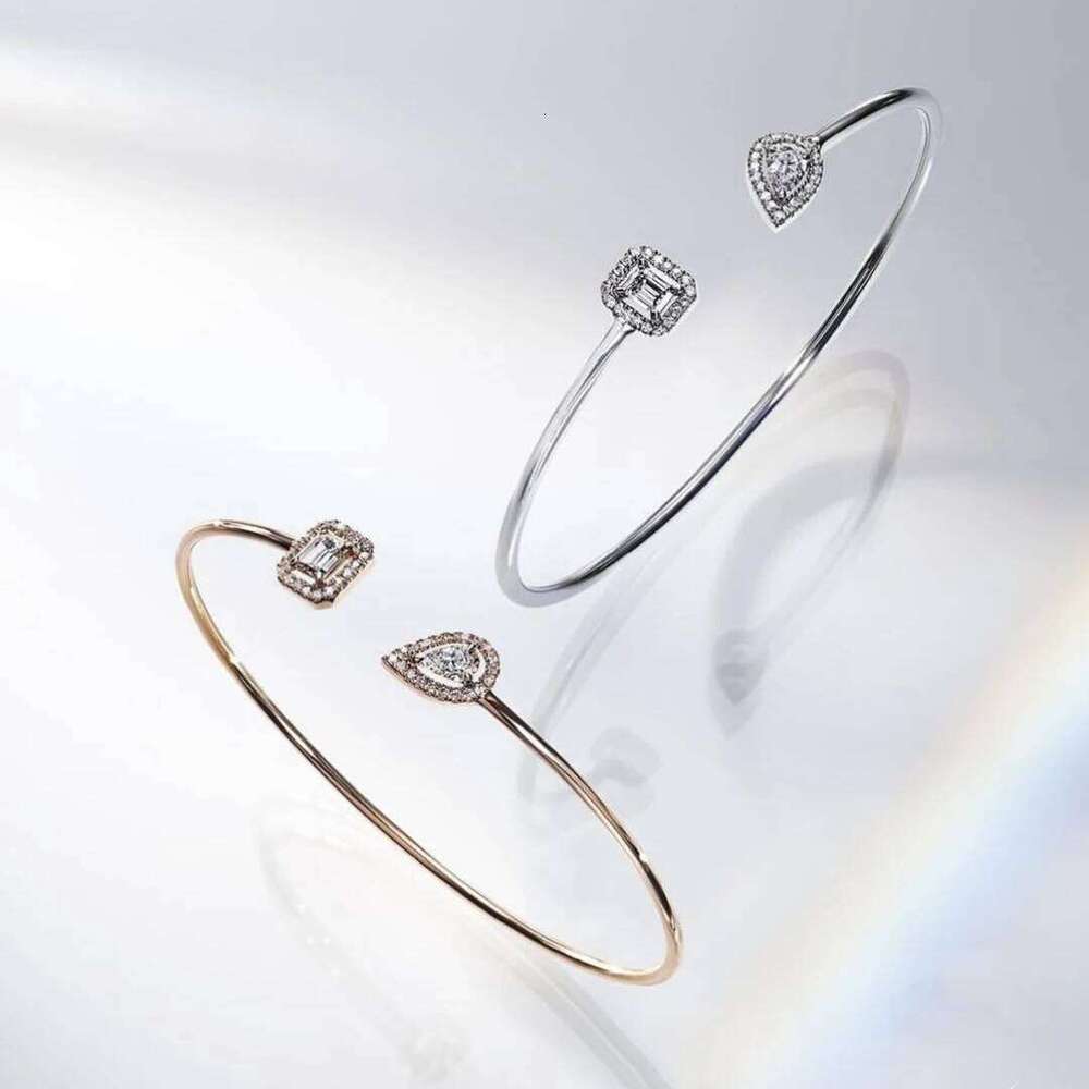 S 925 sterling silver plated 18K gold women's elastic open bracelet exquisite gift not fading Z260123