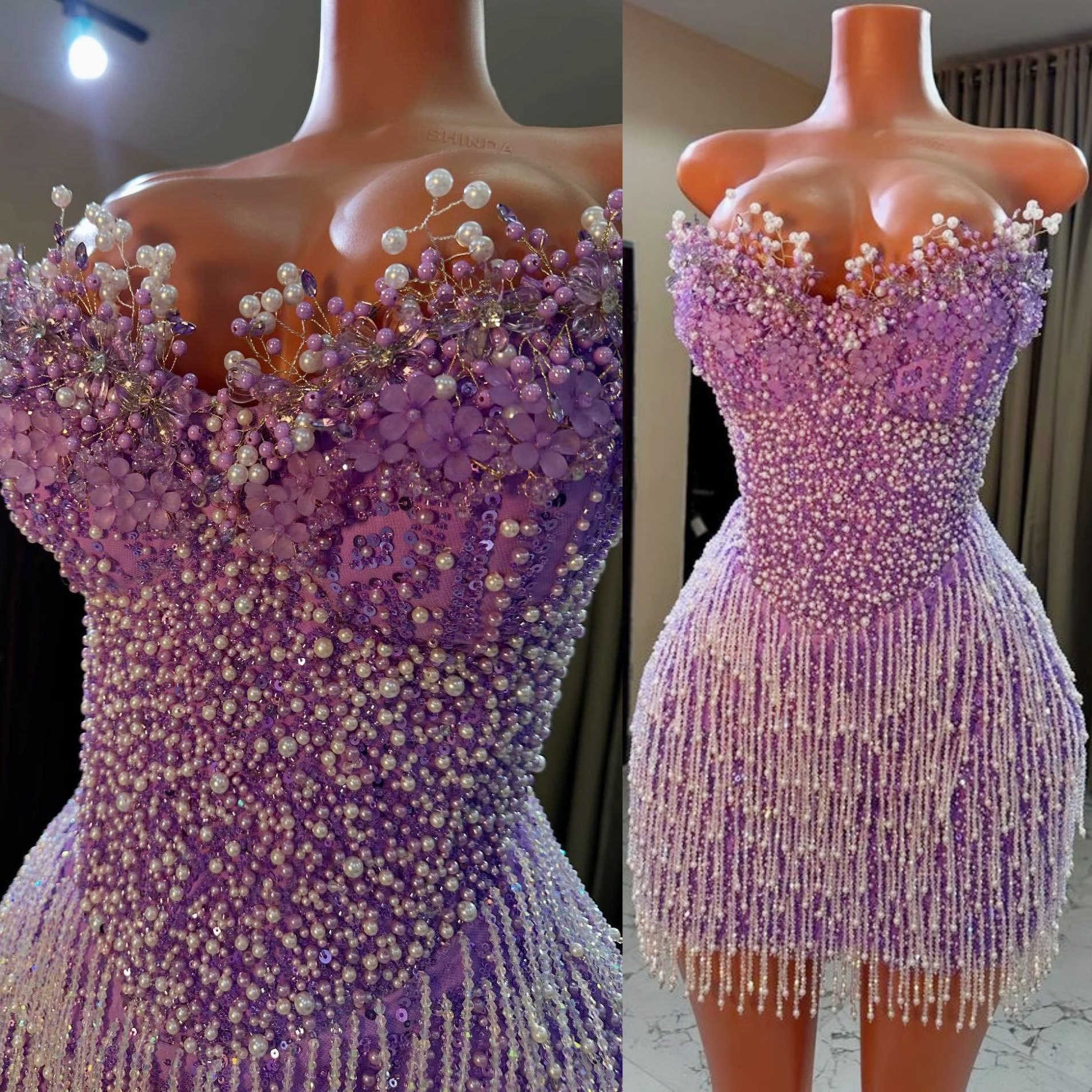 Chic Lilac Sheath 2026 Cocktail Dress Sweetheart Crystals Pearls Tassels Short Mini Graduation Homecoming Dresses For Special Occasions Sweetheart Gow