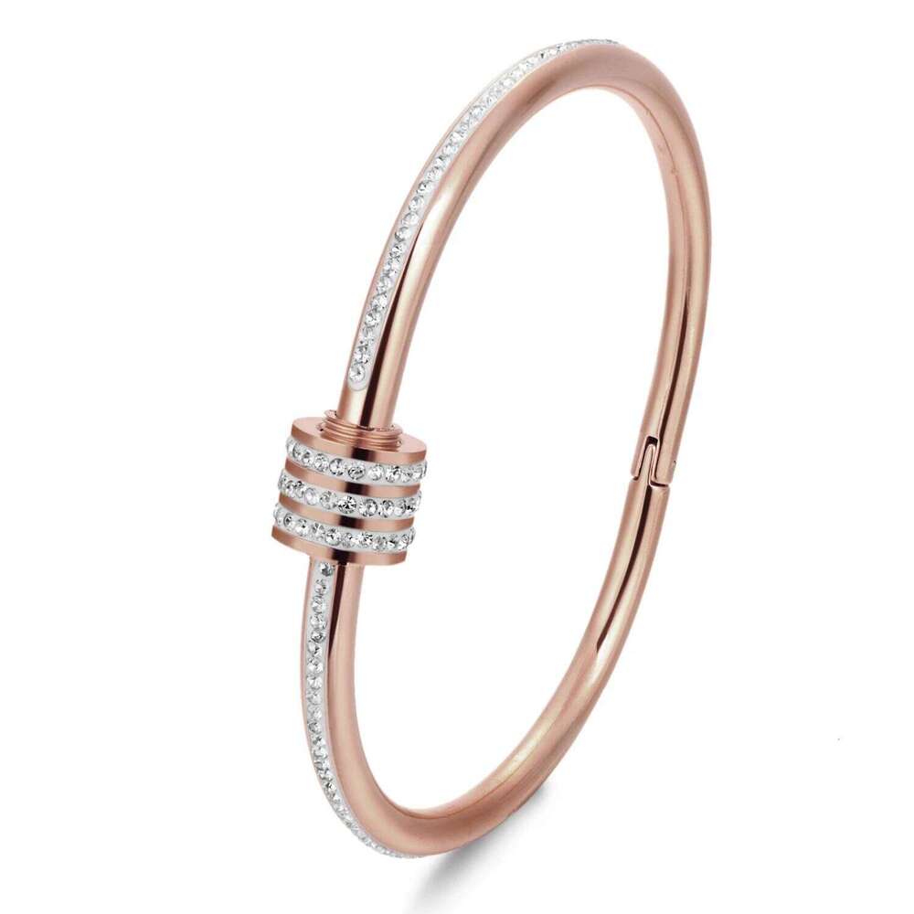 Hollow Dainty Rhinestone Geometry Bracelet for Women 102 Cuff Bangle Silvery Golden Plated Minimalist Jewelry Stainless Steel Z260123