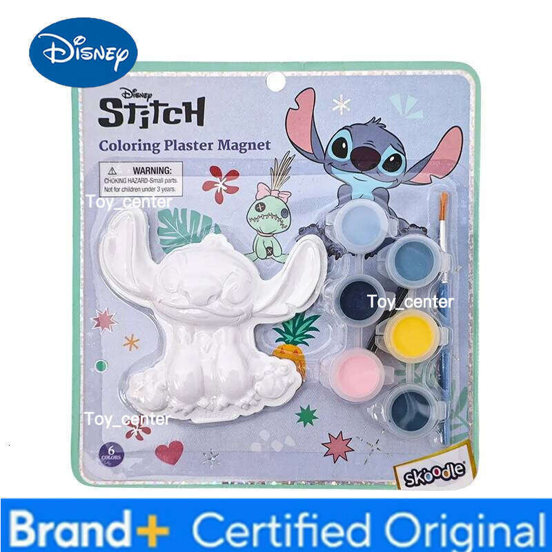 Disney Kids' Diy Doll Coloring Kit - Stitch & Zootopia Fridge Magnets Graffiti Plaster Painting H260123
