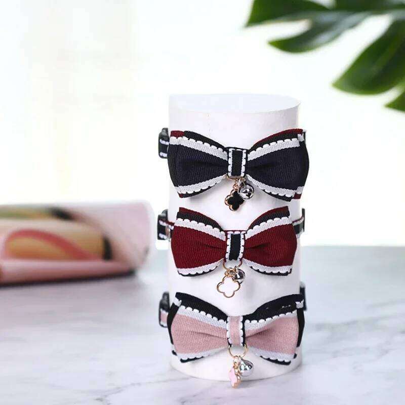 Pet Collar, Cat Leash, Bowknot Necklace, Jewelry, Small Dog, Adjustable Collar Accessory