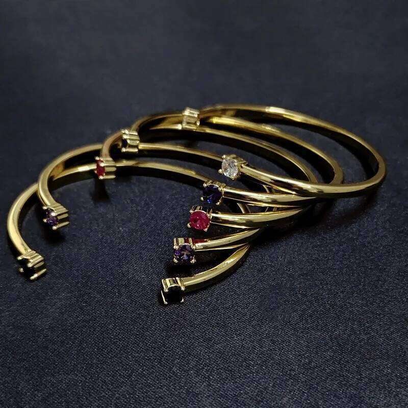 2025 New Classic Inlaid Zircon Open Bracelet, Simple Luxury Engagement Wedding Fashion Jewelry Gift for Women Z260123