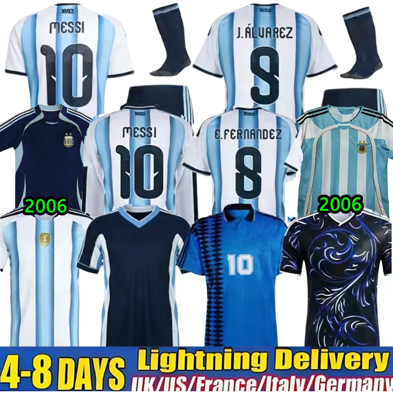 Argentinas Jersey 2026 World Cup Soccer Jerseys Long Sleeves 26 27 GARNACHO DE PAUL Maillot Retro Football Shirts Tops Men Kit Kids Goalkeeper Training