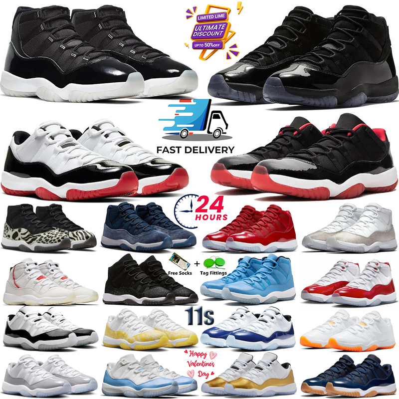 Designer Shoes 11s Basketball Shoes 11 Gamma Blue Cool Grey Sneakers 11s Cherry Red Cement White Black Pink Blue Outdoor Women Men Trainers