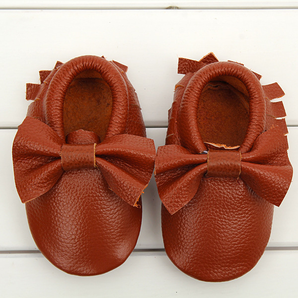 Bowknot Leather Baby Shoes born Boy Girl Multicolor Toddler Red Soft Sole Antislip First Walkers Infant Moccas 240313