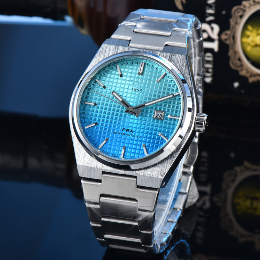 Fashion1853 TISSOTSitty PRX Quartz Wrist Watches bell mechanical wristwatches High Quality Luxury Brand Chronograph Clock stainless steel Belt #222