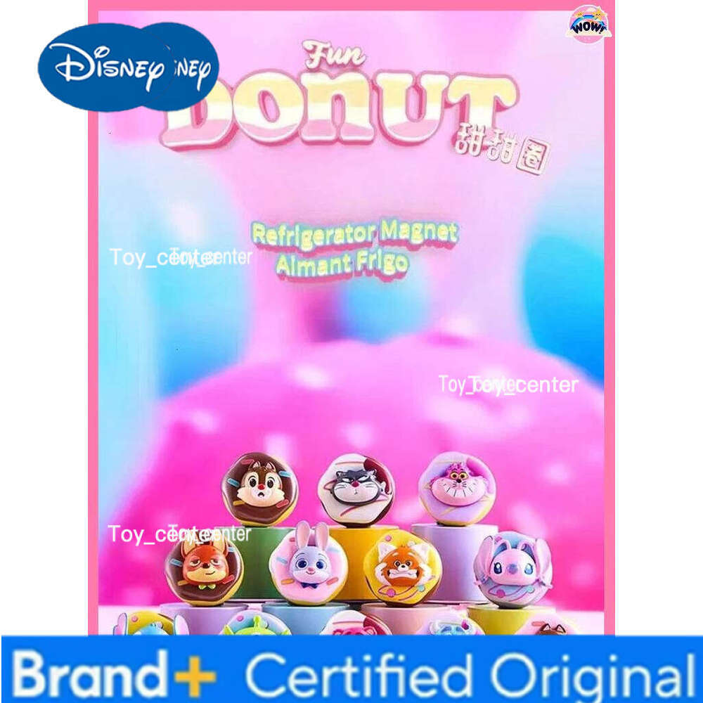Disney Miniso Series Fun Donut-themed Figure Blind Box Magnet Refrigerator Sticker Guzi H260123