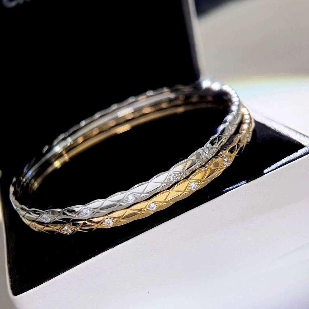 High Version & V Gold Coco Diamond-Encrusted Full Diamond Couple Exquisite Simple Versatile Elegant Women's Bracelet