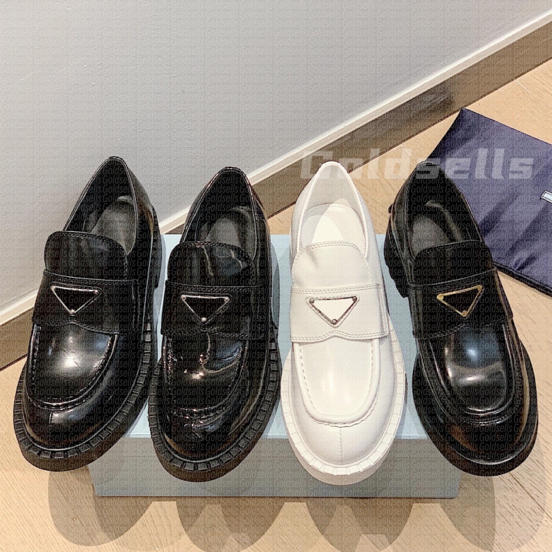 Designer Loafers Monolith Leather Brushed Martin Motorcycle Boots Dress Shoe Chelsea Ankle Boots Classic Patent Matte Loafer Women Oxford Chunky Shoes 35-42