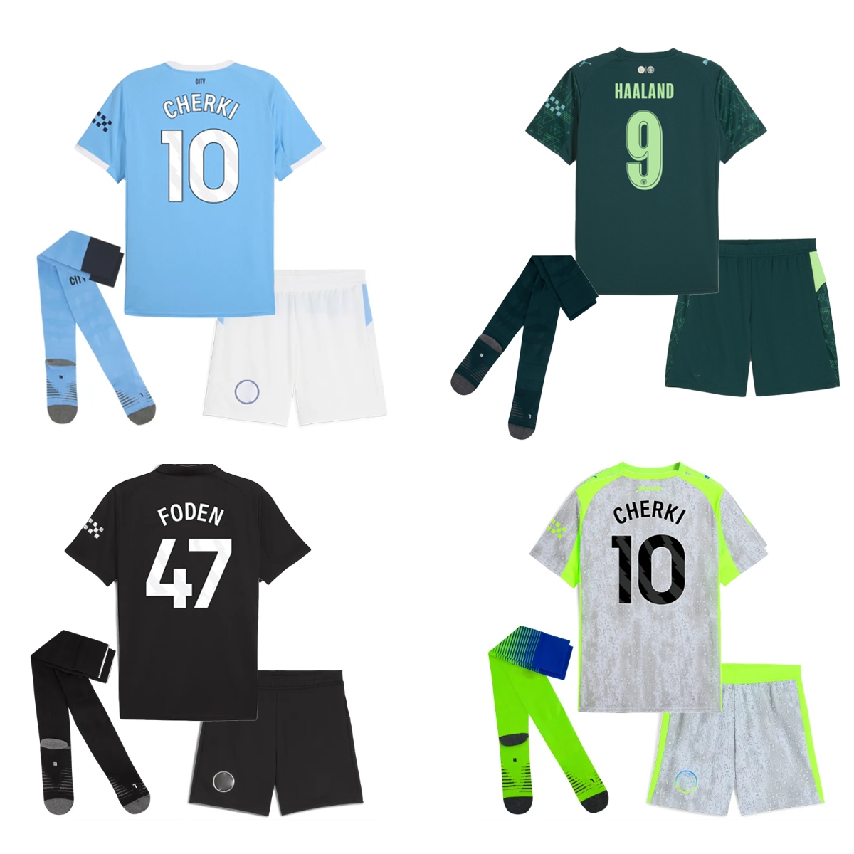 25 26 27 Kids football kits HAALAND SOCCER JERSEYS GREALISH STERLING CHERKI MAHREZ DE BRUYNE FODEN footbal kit