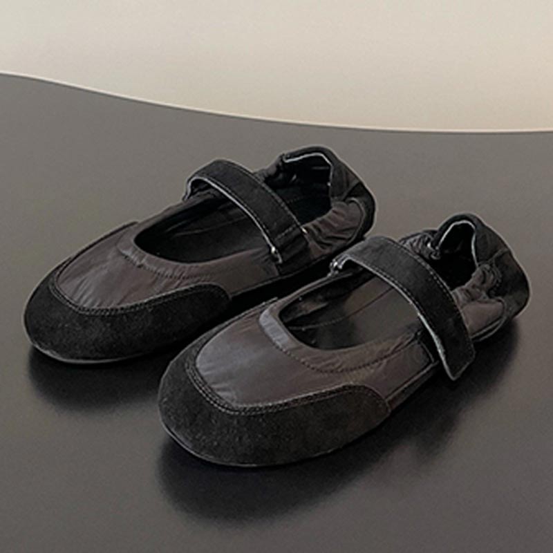 Collapse re nylon suede sneakers luxury designer women Hook Loop ballet sports shoes rubber sole leather lining fashion womens casual shoes top quality