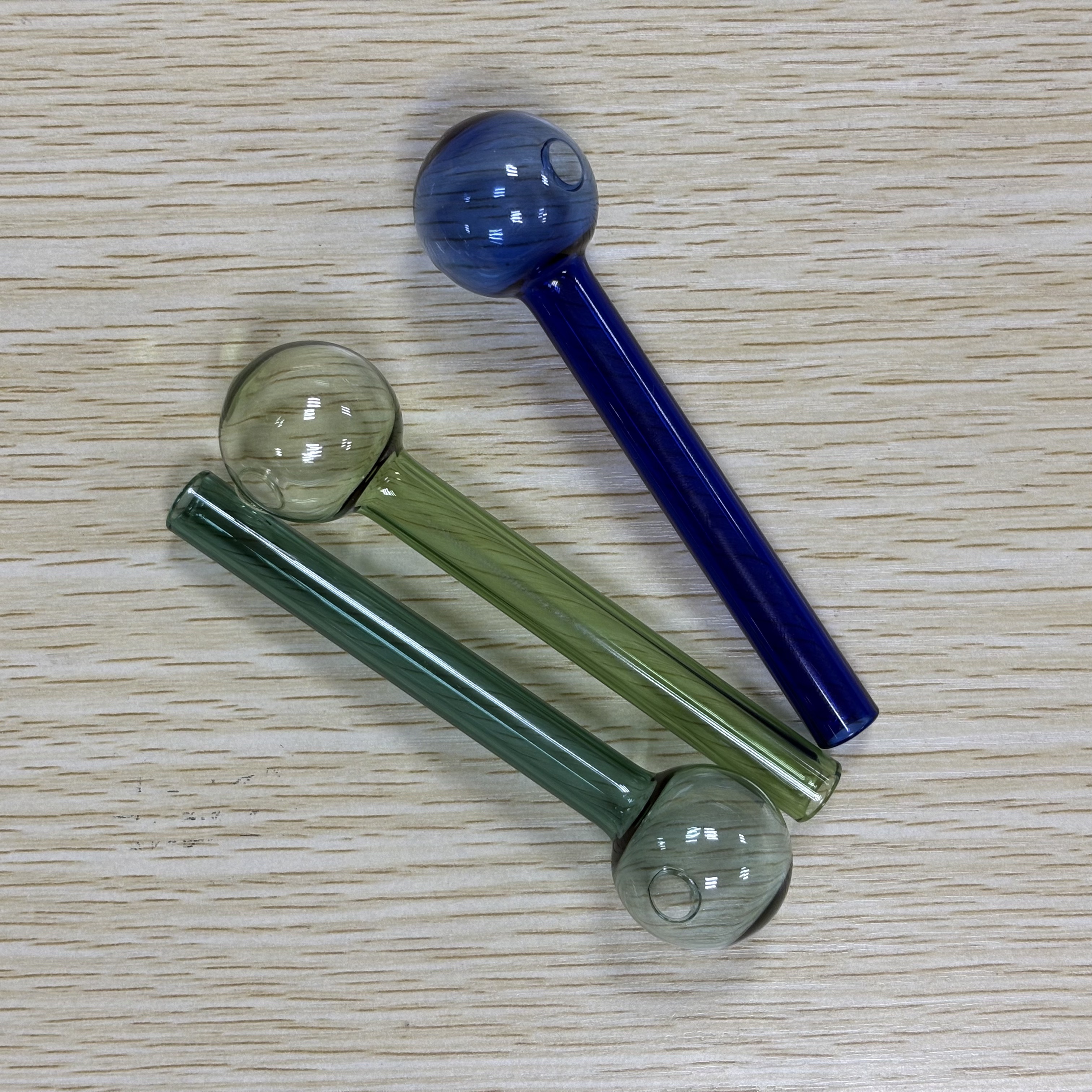 STOCK IN USA,9pcs Colorful Glass Oil Burner Pipe Spoon Hand Pipes For Smoking Accessories Tobacco Tool Smoke Straight Tube Pipe 4inch , 3-7 Days Deliv