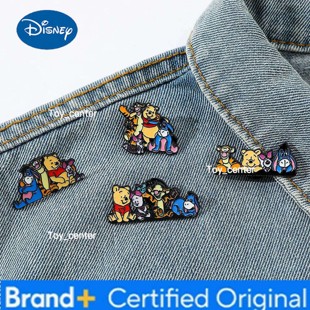 Disney 4 Pcs Creativity and Lovely Anime Cartoon Simple Piglet Pooh Metal Alloy Brooch Refrigerator Magnets Decorative Gift for Friends H260123