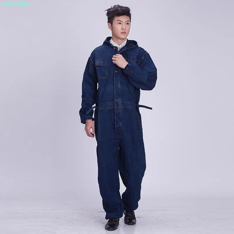 Denim Coverall Electric Welding Suit Labor Insurance Clothes Auto Repairman Workwear High Quality Fit M4xl 260120