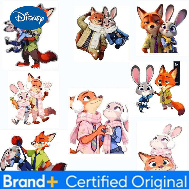 Disney 2026 Zootopia Rotating Fridge Magnet, 3D Acrylic Animal Decor,Cute Refrigerator Sticker Cartoon Gift Collection H260123