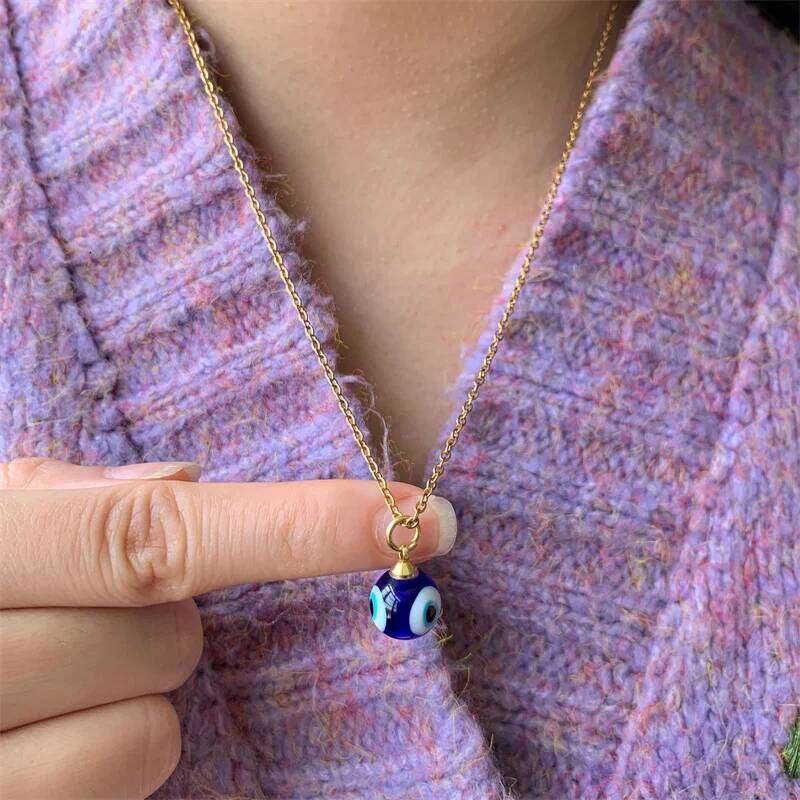 Fashion Blue Evil Eye Choker Necklace for Women Lucky Turkish Jewelry Copper Clavicle Chain Girl Party Wish Card Gift Collar Z260123