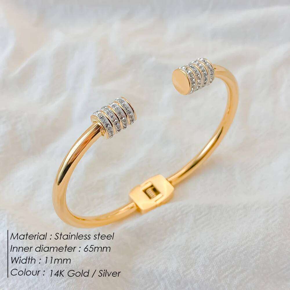 eManco High Quality Gold Plated Bangle Women's Simple Fashion Bracelets Stainless Steel Diamonds Jewelry Gifts 48 Hour Shipping Z260123