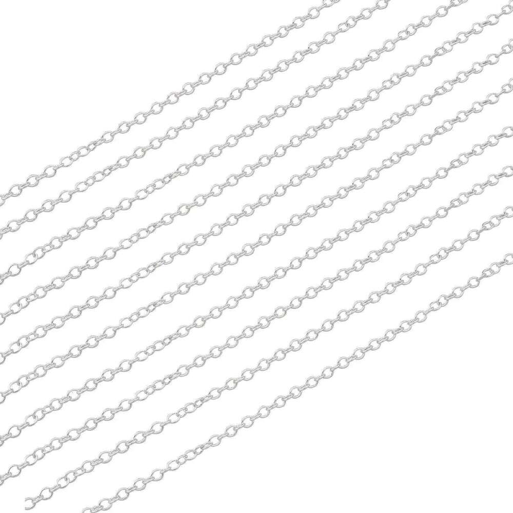 wholesale 5pcs/lot 925 Silver necklace,Fashion Men/Women DIY Jewelry Rolo Chain 1mm Necklace 16 18 20 22 24" Z260123