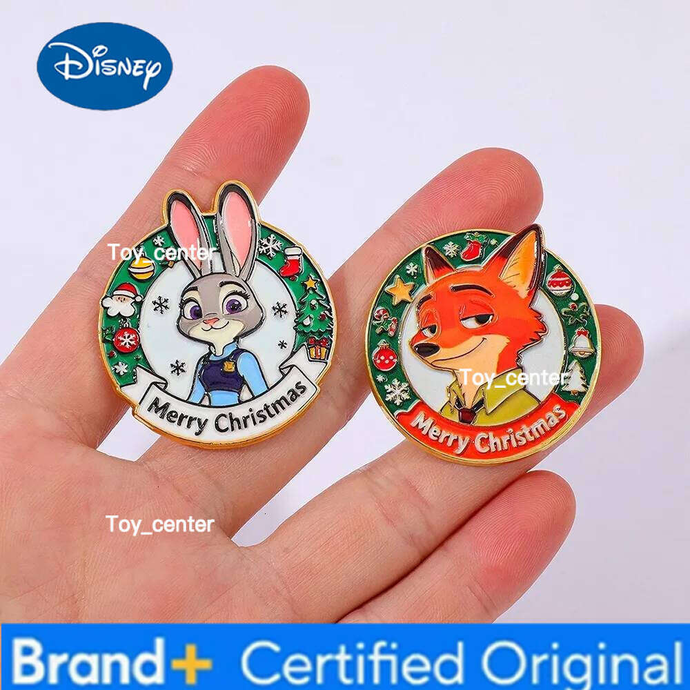 Disney 2 Pcs Classic Cartoon Zootopia Brooch Christmas Judy Hopps Enamel Pin Metal Badge Jewelry Clothing Backpack Accessories Gifts H260123