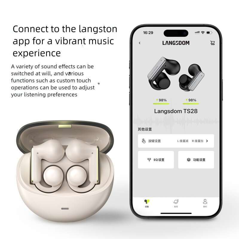 Famous Brand Langston TS Ear Clip Earphone Bluetooth APP Smart Connection Sports Running Comfortable CKS