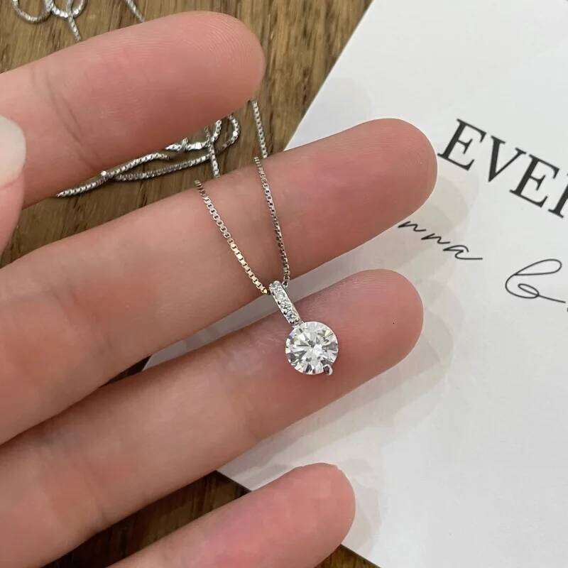Stainless Steel Gold Plated Dainty Minimalist Zircon Charm Anti Tarnish Chain Round Clear Cz Stone Necklace for Women Jewelry Z260123