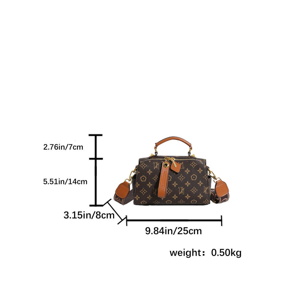 Cross-Border Retro Print Handbag New Large Capacity Pillow Bag Versatile Fashion Commuter Wide Strap Single Shoulder Crossbody