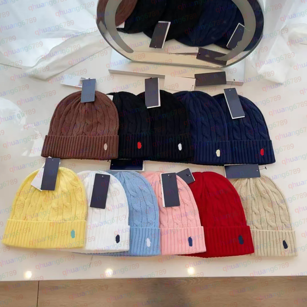 Designer Wool Beanie Hat Classic Polo Pony Embroidery Logo Top Quality RafflLauren Autumn and Winter Cold Protection Warm Hats and Fashion Golf Baseball Cap