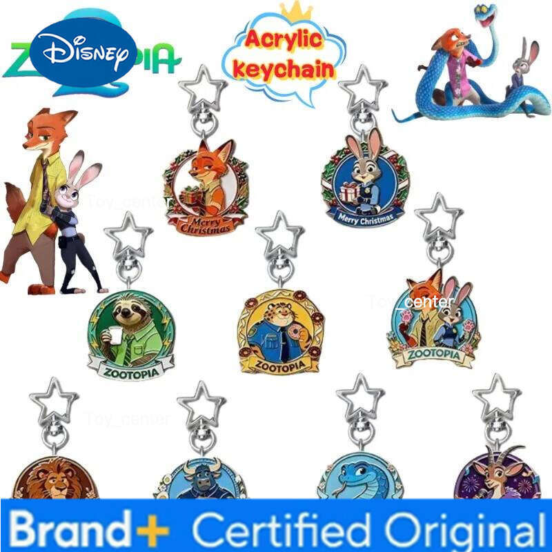 Disney Zootopia Judy Hopps Nick Wilde Personality Creative Acrylic Keychain Student Backpack Pendant Decorative Charm Holiday gifts H26012311