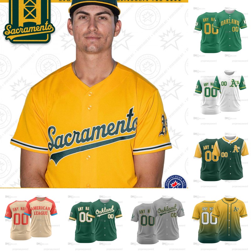 Sacramento Nick Kurtz Athletics Baseball Jersey Brent Rooker Tyler Soderstrom Shea Langeliers Austin Wynns Lawrence Butler Colby Thomas Denzel Clarke Jerseys