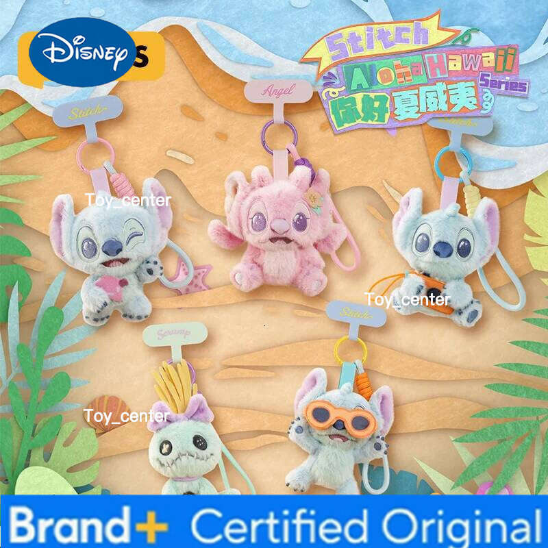 Disney Genuine Hello Hawaii Series Blind Box Mobile Phone Rope Figure Pendant and Stitch Play SeriesRefrigerator Magnet Toy H260123