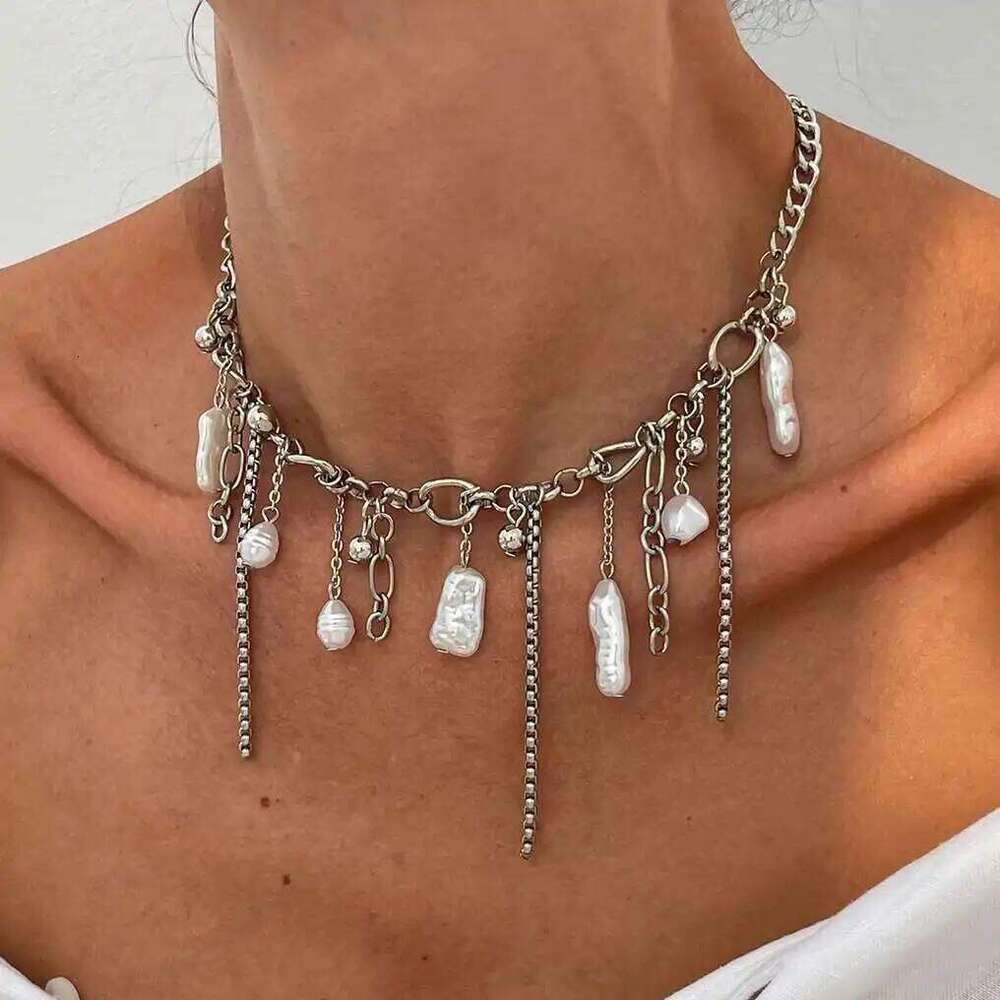 IngeSight.Z Punk Multilayer Imitation Pearl Tassels Pendant Necklace Women New Exquisite Clavicle Chain Y2K Charm Jewelry Gifts Z260123