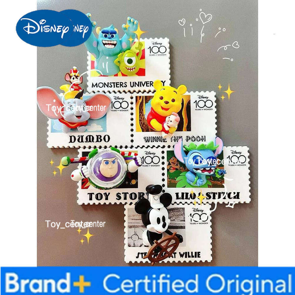 Disney 100th Anniversary Vintage Stamp Blind Creative Refrigerator Magnet Mystery Box Collect Holiday Gifts For Friends And H2601231
