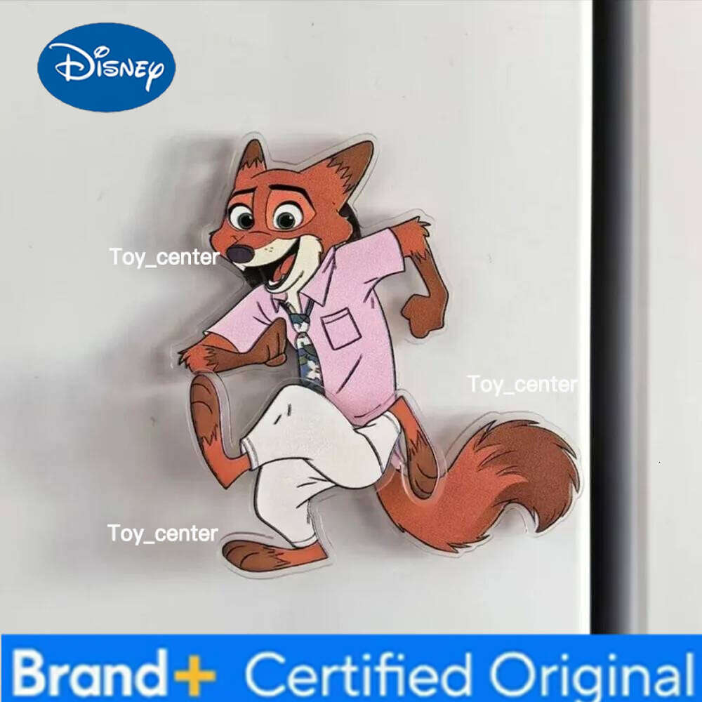 Disney 4pcs New Zootopia Rotating Refrigerator Magnet - Nick and Judy Fan Decor Collection Anime Cartoon Cute Decoration Girl Gift Toys H260123