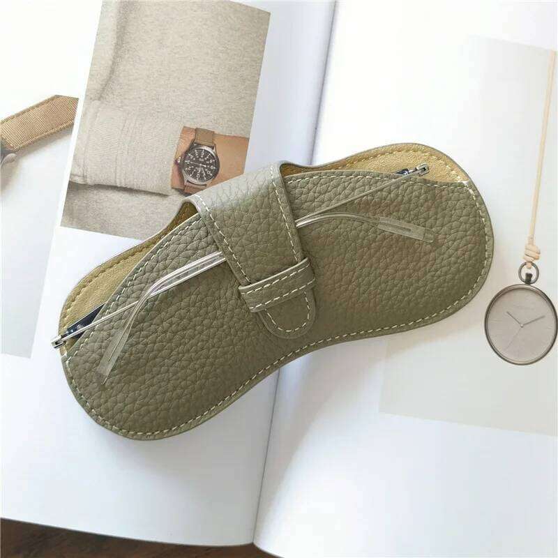 Soft leather portable ins case, sunglasses, men's and women's glasses storage bag, protective cover 26W0123