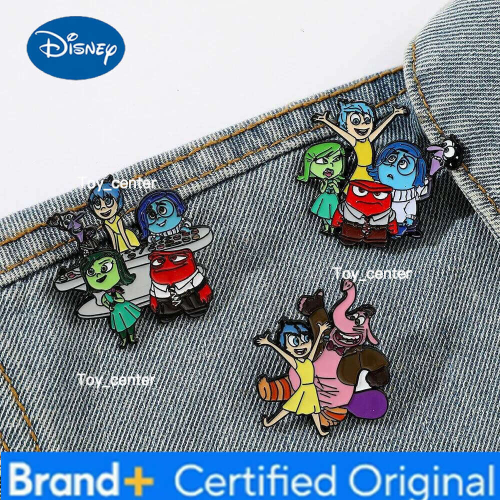 Disney 3 Pcs Creative Individuality Lovely Anime Cartoon Funny Inside Out Chic Brooch Metal Enamel Refrigerator Magnets Decorative Gift H2601231