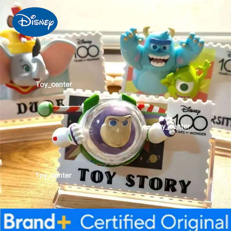 Disney New Genuine Retro Stamp Blind Box Cute Cartoon Figure Toy Mickey Mouse The Pooh Stitch Refrigerator Stickers Statue Gifts H260123