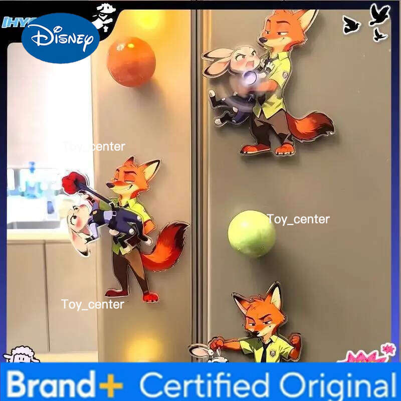 Disney Zootopia Animal Magnetic Fridge Magnets Acrylic Decorative Rotating Stickers High Aesthetic Value Ideal Gift For Friends H260123