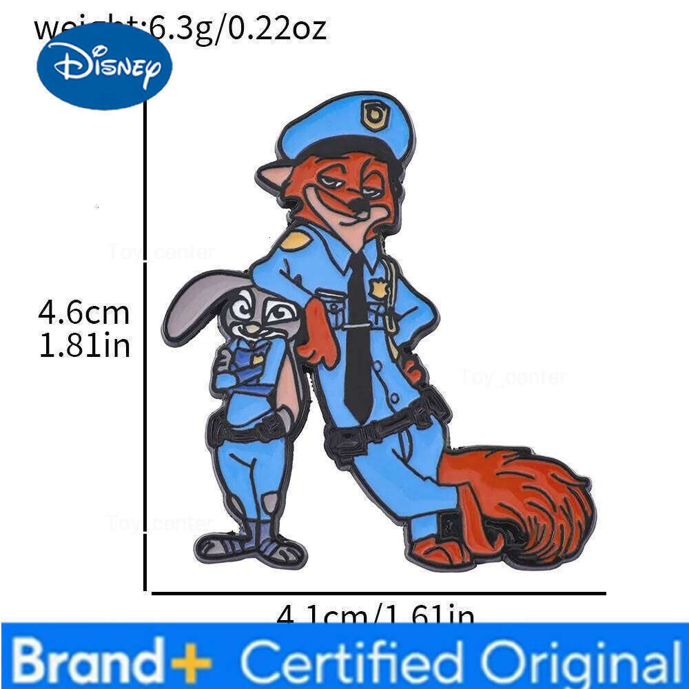 Disney 1Pc Comedy Cartoon Anime Brooch Personality Nick Enamel Pin Backpack Clothing Jewelry Metal Badge Accessories Festival Gift H260123
