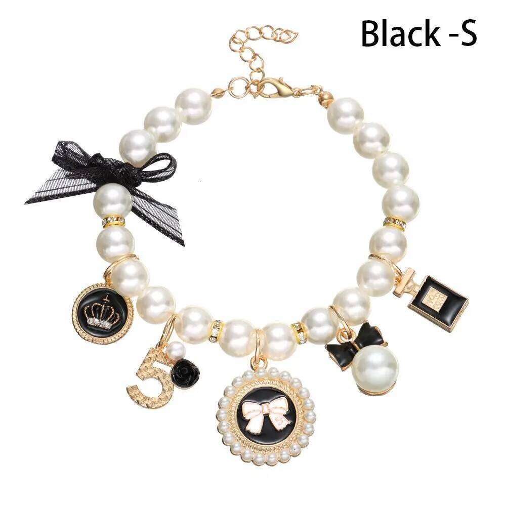 Jewelry Cute Dog Cat Princess Bow Necklace Pet Pearl Collar Adjustable