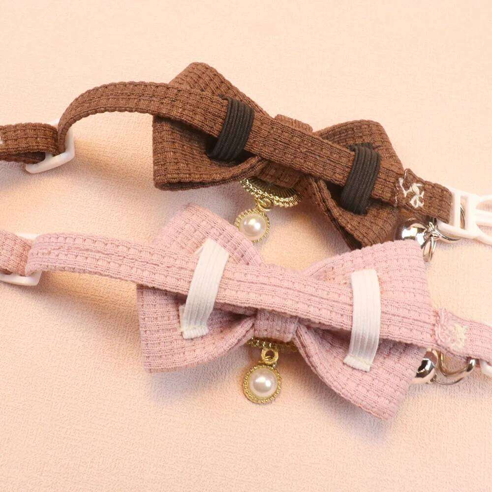 Pet decorations: cat bell, pearl pendant, bowknot, cotton fabric, dog collar, cat neckband