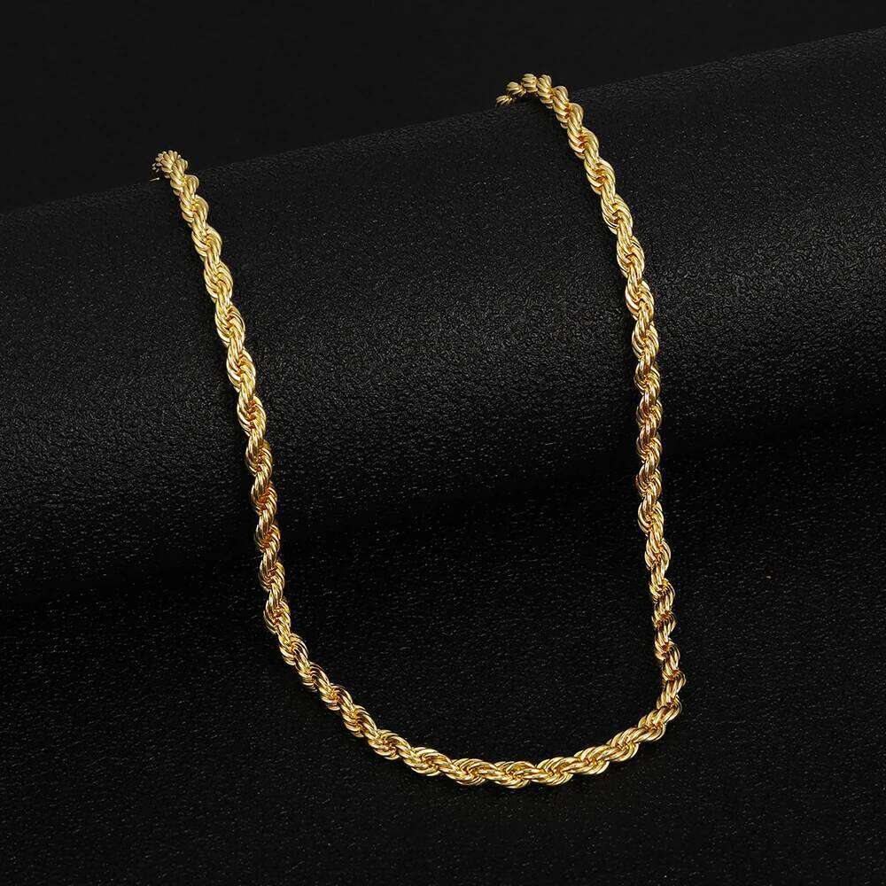 High Quality 4mm Rope Chain Classical Necklace Popular Fashion Jewelry Unisex Daily Wear Men and Women Party Gift Z260123