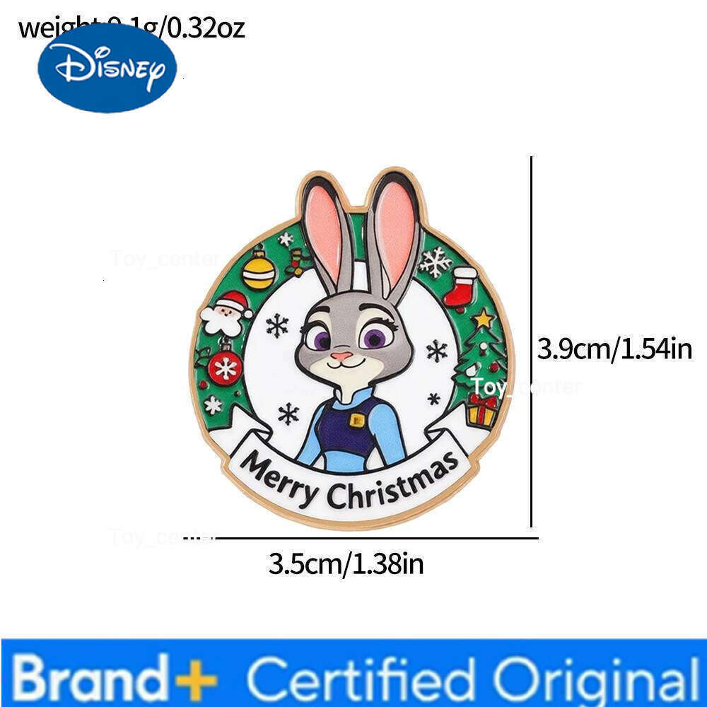 Disney 2 Pcs Cartoon Zootopia Brooch Fashion Christmas Judy Hopps Enamel Pin Metal Badge Jewelry Clothing Backpack Accessories Gift H260123