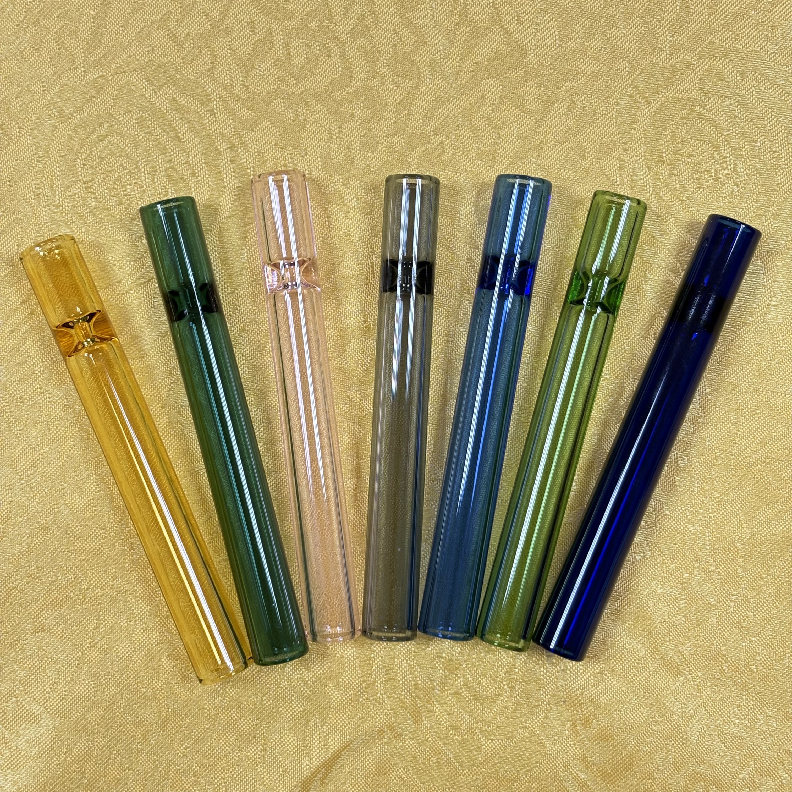 STOCK IN USA, 7pcs 4Inch Colorful Thick One Hitter Bat Glass Pipe Hookah Holder Steamroller Hand Pipes Filter For Tobacco Dry Herb Oil Burner Water, 3