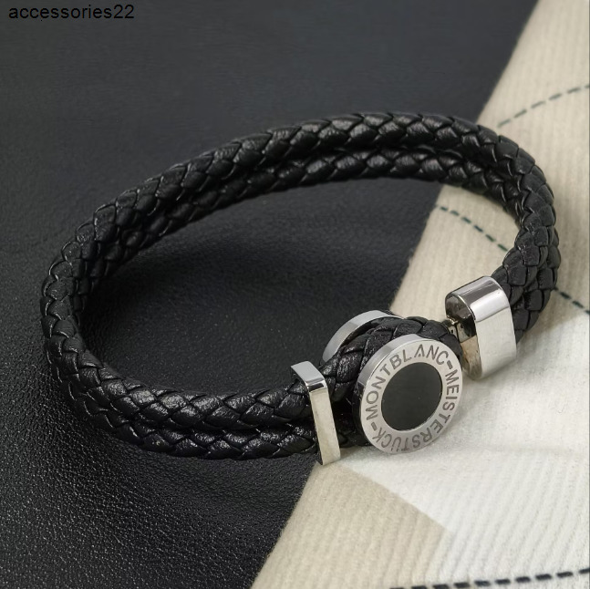 Charm Bracelets Hot Elegant Black Leather Bracelets Stylish Man Charms Bracelets MB Brand Hand Chain Punk Bracelet Designer Jewelry Bracelets Montblancs Leathe