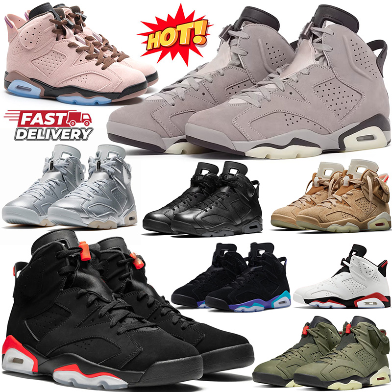 A Ma Maniere 6s Designer Basketball Shoes 6 Metallic Silver Olive British Khaki Aqua Cap and Gown Doernbecher UNC Infrared Chrome Mens Trainers Outdoor Sneakers