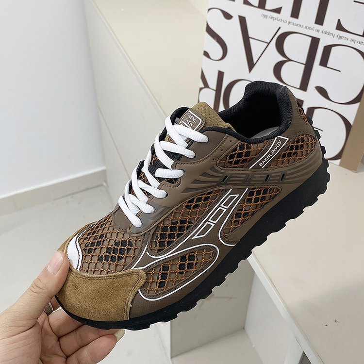 Women's mesh silver dad shoes 2026 new summer new trendy thick-soled sports casual shoes