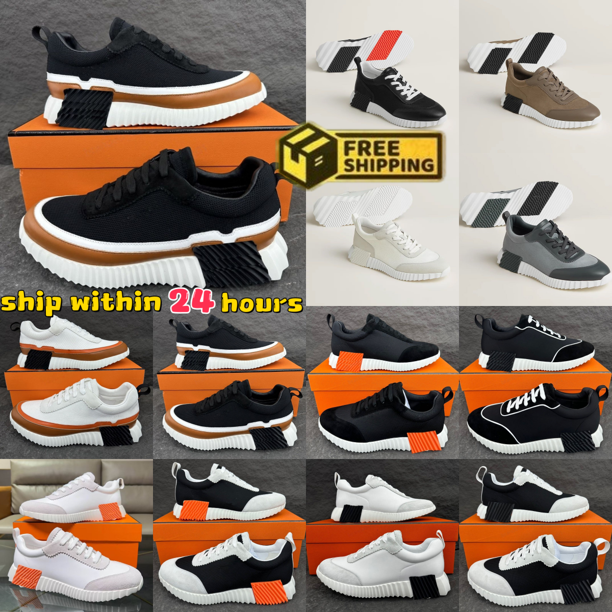 Free shipping Men bouncing sneakers designer shoes womens black trainers dark navy light grey fashion casual sports comfortable breathable non slip low top sneaker