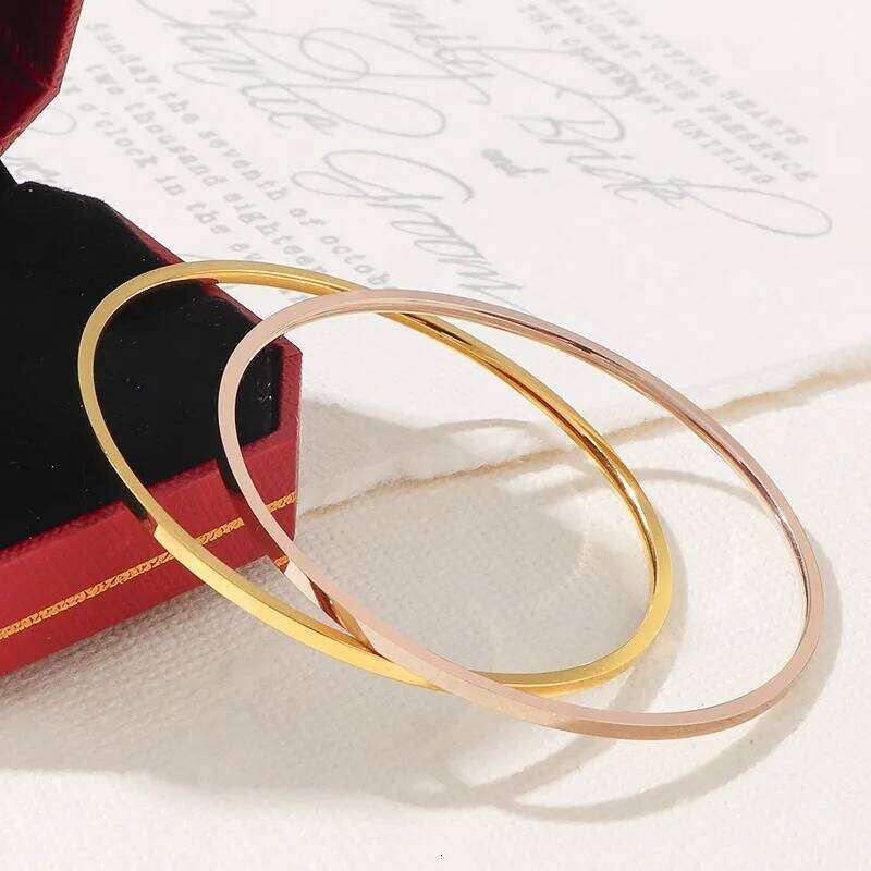 2mm Stainless Steel Thin Bangle Bracelet Women Simple Stackable Circle Jewelry Rose Gold Silver Color 55/ 60/ 65mm Flat Surface Z260123